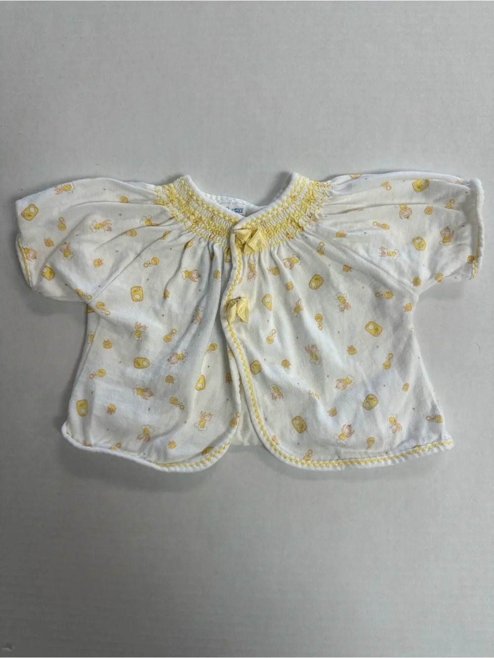 Vintage Carter’s Newborn Smocked Kimono Yoke Top 1980s